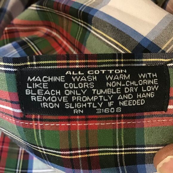 Jos A Bank Travelers  Collections Mens Tartan  Button down Long Sleeve  Sz L EUC - Picture 6 of 7